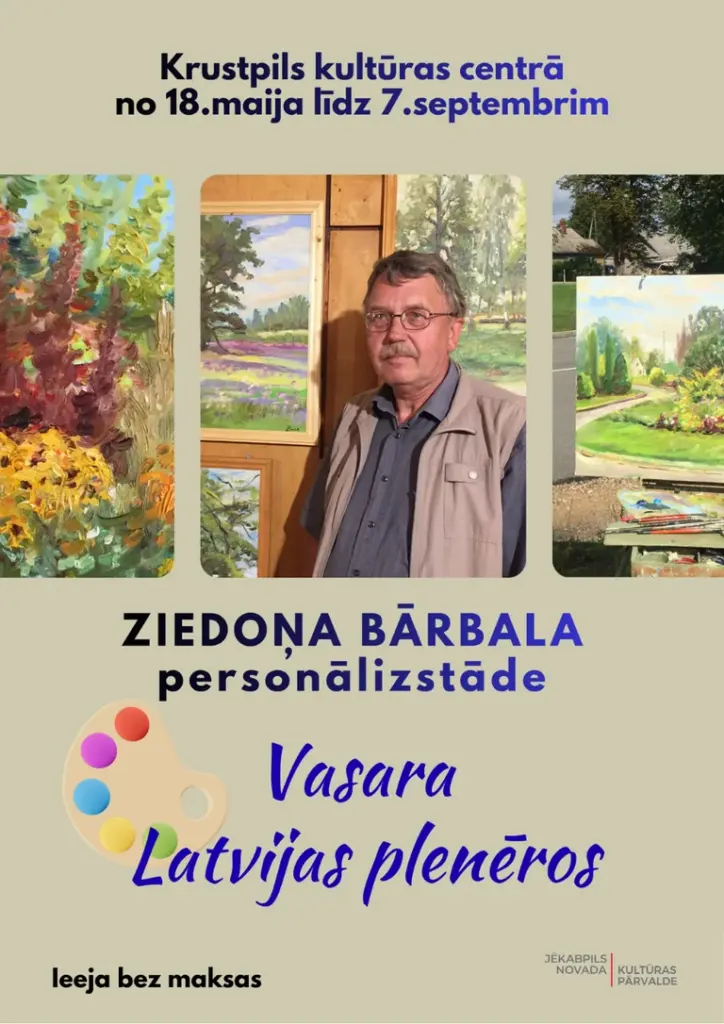 Jēkabpilī bez maksas skatāma “Vasara Latvijas plenēros”