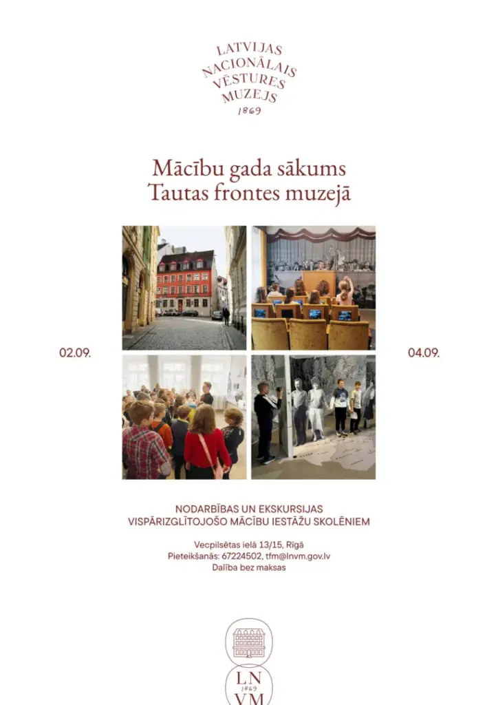 Mācību gada sākums Rīgā: muzejs bez maksas 2.–4. septembrī